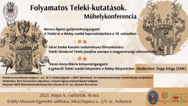 Folyamatos Teleki-kutatások. Műhelykonferencia.