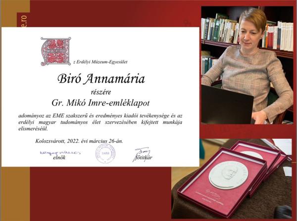 Gratulálunk Biró Annamária kolleganőnknek!